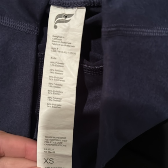 Fabletics Dark/Light Blue Leggings with Pockets | Size Extra Small - Picture 3 of 3